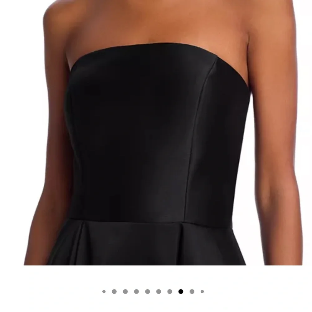 Aqua Mikado strapless midi gown - Picture 3 of 6